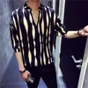 Koszulka zwyczajna Mężczyzn Stripe Pullover Koszula Mężczyźni Herren Hemd Camisa Masculina Homme Koreańska moda stylowa projektant 2023 230411