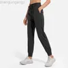 Ontwerper Aloo Yoga Pocket Fitnessbroek Dames Losse band Sneldrogend Hoge taille CasuSports-broek Alos