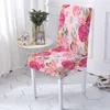 Stol täcker 3D Rose Flower Print Spandex Stretch Cover Dining Table High Back Living Room Party Valentine's Day Decoration