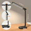 Schreibtischlampen LED-Schreibtischlampe Doppelkopf Augenschonende faltbare Tischleuchten mit Nachtlicht USB-Aufladung Touch Control Speicherfunktion für Zuhause P230412