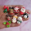 Charms 12pcs Cartoon Christmas Series Cute Santa Snowman Pendants Flatback Diy Biżuter