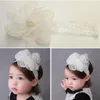 Hair Accessories Pink Beige Baby Girls Big Flowers Headband Lace Ribbon Bands Handmade DIY Children Born Toddler Hairband