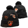 ORIOLES Beanies BALTIMOREs Beanie Cap Wool Warm Sport Knit Hat Baseball North American Team Striped Sideline USA College Cuffed Pom Hats Men Women