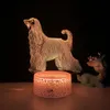 Lampes Shades 3D Illusion LED Night Light Afghan Hound Chien 7 Couleur Vestiaire Décoratif Enfant Enfant Bébé Bureau Chevet Cadeau 230411