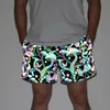 Shorts masculinos chegam shorts refletivos homens, jogging noturno refletem leves coloridos cogumelos inspiráveis ​​roupas de verão bermuda masculina 230412