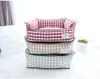 Cat Beds Furniture Soft Warm Pet Dog Cat Bed Removable Washable Cotton Linen Nest for Small Medium Large Dogs Comfortable Sleeping Mat Pet Supplie W0413