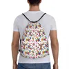 Shopping Bags Otomi Mexican Art Craft Folk Texture Drawstring Backpack Sports Gym Bag For Men Women Mexico Flowers Training Sackpack