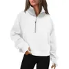 LL051YOGA SCUBA HALV ZIP HOUDIE JACKE DESIGNER SVÄTTNING Kvinnor Definiera träning Sportrock Fitness Activewear Top Solid Zipper Sweatshirt Sport Gym kläder