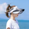 W stylu Visors Sun Virsors Sports Print Hats dla kobiet szeroko zakrojone brzeg plażowy kapelusz UV Protection Cap 230412