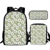 Ryggsäck Yikeluo Fashion Cartoon Little Daisy Design Messenger Bag Student Pencil Fall med dragkedja blommig tryckt ryggsäck