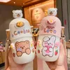 500 ML Kawaii Bear Thermos Bottle Cute Kids Straw Water Bottle Insulated Stainless Steel Student Girls Thermal Drink Bottles 21101260u