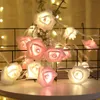 Party Decoration 10/20 Led Rose Flower String Lights Artificial Garland Fairy Wedding Valentines Day Christmas