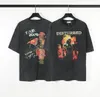 DT2060クラシックデザイナーTシャツ夏の半袖ビンテージ邪魔された男性TシャツTシャツメンズ服