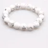 Strand 6mm 8mm 10mm Naturstein Perlen Glasur Weiß Howlith Armband für Männer Frauen Schmuck Geschenk