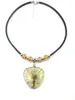 Collane con ciondolo Fatte a mano in vetro murano di Murano colorato oro sabbia punti bordo argento perline gialle collana gioielli regali catena di maglioni