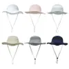 Children's Sun Hat 2023 Summer Pure Color Mesh Chain Outdoor Bucker Hats Girls Boys UV Protective Sunhat