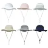 Chapéu de sol infantil 2023 Verão pura cor -malha Chain Outdoor Balde Chapéus respiráveis ​​meninos meninos UV protetora Sunhat