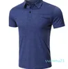 Lu Sports Mens Polo Shirt Mens Snabbt torr svett Wicking Workout Shrits Top Men Workout Kort ärm