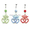 Navelklockknapp ringer D0093 Stberry Belly Ring Red Color Drop Delivery Jewely Body Dhgarden Otakq