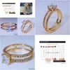 Anillos 14k oro doble diamante corona anillo princesa compromiso para mujer damas joyería de moda entrega entrega dhgarden otbi3