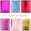 선물 랩 10colors 10pcs 팩 6x9 ''180x230mm 알루미늄 메탈릭 포일 버블 메일러 CD 속눈썹 포장 패딩 봉투 2937