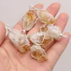 Citrine Natural Stone Irregular Prata Wire Pingente Crafts para Jóias Fazendo Charms Diy Acessórios de Brincho de Colar