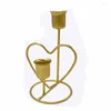 Candle Holders Mini Wrought Iron Candlestick Metal Heart Shaped Holder Stand Decor