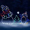 Rolig animerad Snowball Fight Active Light String Frame Decor Holiday Party Christmas Outdoor Garden Snow Glowing Decorative Sign H1319P