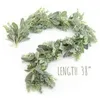 Decorative Flowers 2Piece Lambs Ear Garland Greenery And Eucalyptus Vine / 38 Inches Long Light Colored Flocked Leaves