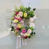 Decorative Flowers Wreath Burlap Lace Bow Spring Artificial Leaves Rattan Garland Christmas Decorations Small Indoor