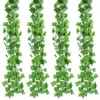 12 pièces 2M lierre artificiel feuille verte guirlande plantes vigne faux feuillage décor à la maison en plastique rotin chaîne décoration murale artificielle Pant1294a