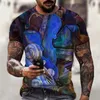 T-shirts pour hommes mode musique chemise pour hommes 3d imprimé motif de guitare hommes Hip Hop à manches courtes hauts surdimensionnés t-shirt