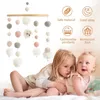 Rattles Mobiles Wooden Sheep Bed Bell for borns Bracket Mobile Hanging Toy Baby Rattle in Room Assembly 230411