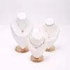 Smycken påsar högkvalitativ läderhalsbandsmodell byst visa utställare display hänger mannequin stativ arrangör vit hud