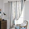 Curtain Finished Cotton Linen Print Black Tassel Bohemian Kitchen Bay Window Drop MOOJOU