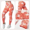 Completo da yoga OMKAGI Tie Dye Fitness Legging Donna Push Up Allenamento Sport Scrunch Butt Pantaloni da palestra senza cuciture 230411