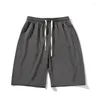 Men's Shorts Elastic Waist Men's Summer Solid Color Straight Wide-leg Short Pants Bagyy Casual Beach Sweatpants Bermuda 5XL
