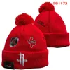 Rockets Beanies Houston Beanie Cap Wool Warm Sport Knit Hat Basketball North American Team Striped Sideline USA College Cuffed Pom Hats Men Women A0