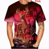 T-shirt da uomo Uomo Donna Harajuku Streetwear Moda Caccia al cervo Camo Unisex Stampato 3D Animale Giraffa Estate 230411