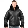 Blouson en cuir imitation peau de mouton B3 pour homme Bomber Fur Pilot World II Flying Aviation Air Military US Force Le manteau polaire le plus chaud pour homme et femme