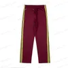 Men's Pants Red Outdoor Straight Trousers Drawstring Zipper Pocket Needles Butterfly Embroidery Pants Man Women Casual 1 1 AWGE Sweatpants T230412