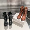 Bottes de moto style Punk pour femmes, chaussures en cuir de styliste, bottes courtes vintage avec boucle en métal, bottines à la mode pour femmes