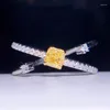 حلقات الكتلة 0.30ct الماس الأصفر الذهب مشاركة الزفاف الإناث للنساء بخير