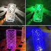 Desk Lamps LED Romantic Rose Crystal Desk Lamp USB Charging Bedroom Bar Decoration Night Lights RGB Remote Control Projection Table Lamps P230412