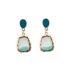 Boucles d'oreilles à tige S925 argent aiguille couleur bleue Clip d'oreille Non percé pour femmes filles mode bijoux cadeaux