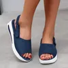 Sandalet Sıradan Ayak Bileği Kayışı Rahat Açık Açık Ayak Ayakkabı Yürüyüş Ayakkabıları Anti Slip Yaz Moda Kadınlar Plaj Kama Platformu Hafif
