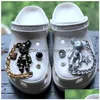 Schuhteile Zubehör Metall Punk Croc Charms Designer Vintage Pin Nietkette Dekoration Clogs Kinder Jungen Frauen Mädchen Geschenke Charm Dhz39