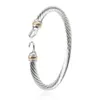 Klasik dy bilezik mücevher tasarımcısı üst moda aksesuarları 5mm bilezikler ile bükülme kanca dy mücevher aksesuarları yüksek kaliteli Noel hediye mücevher 5a