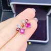 Stud Earrings Natural Magnesia Alumina Garnet S925 Pure Silver Fine Fashion Charming Jewelry For Women MeiBaPJFS