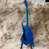 En stock J BACKLUND DESIGN JBD 400 en forme de requin métallisé bleu guitare électrique miroir Pickguard Mini Humbucker micros Wrap Arround cordier matériel chromé